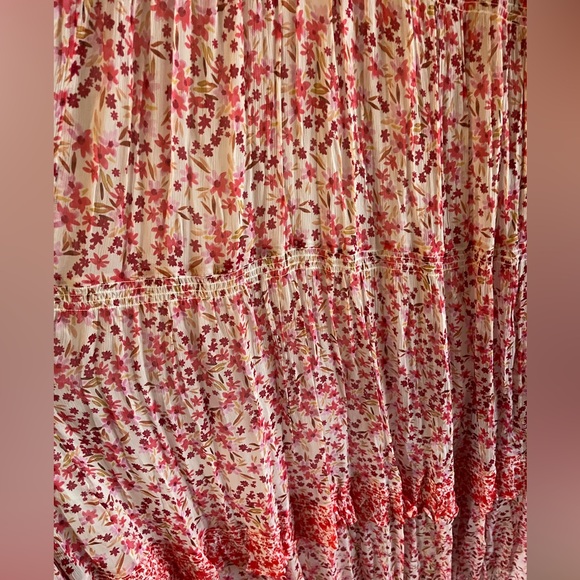 Anthropologie The Marais Printed Chiffon Maxi Dress in Red - Picture 6 of 9